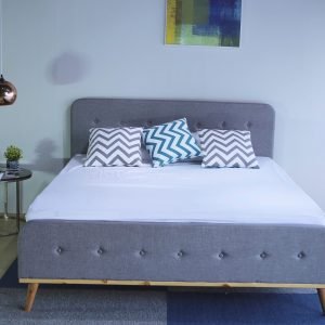 giường ngủ giá rẻ hcm bọc vải Scandinavian B1240