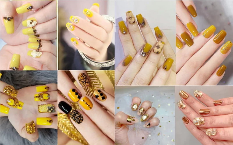 Tuyển tập mẫu nail màu vàng quý phái dành cho phái đẹp đang được ưa chuộng  | Quý phái, Móng tay, Màu vàng