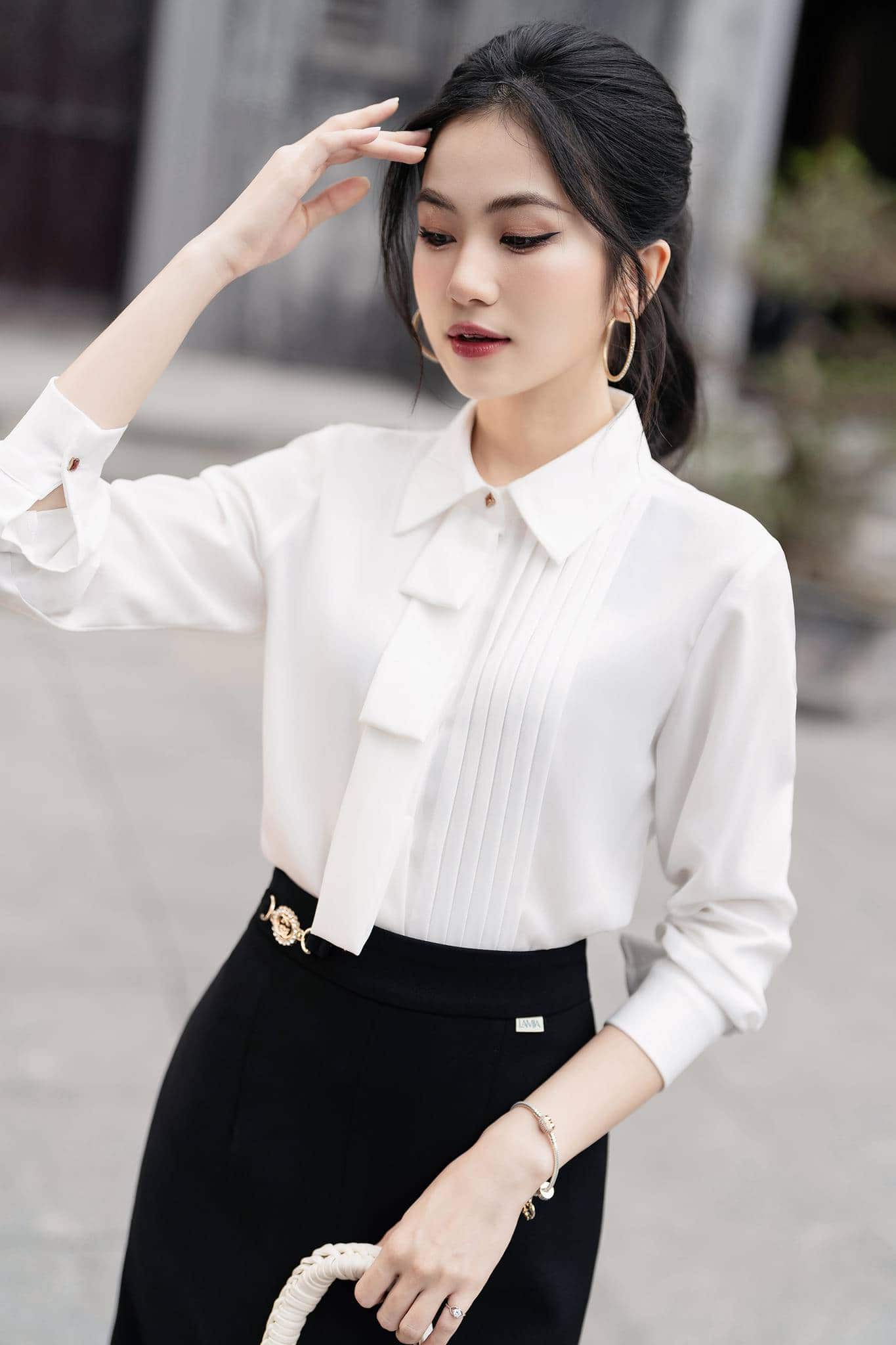 Áo sơ mi tay ngắn dáng rộng kẻ phong cách Hàn Quốc trẻ trung cho nữ