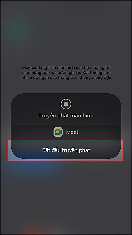 Chia sẻ màn hình trong Google Meet trên điện thoại