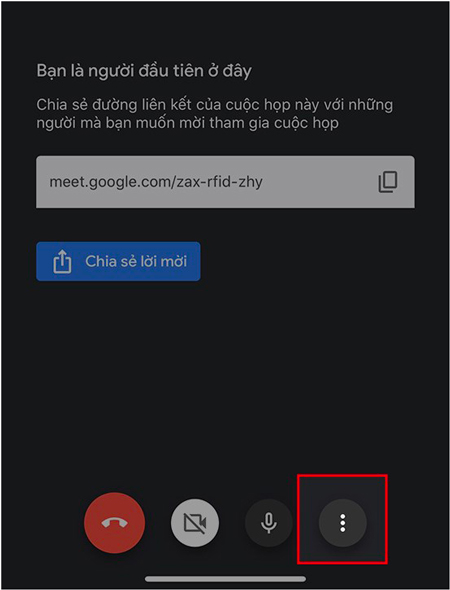 Chia sẻ màn hình trong Google Meet trên điện thoại