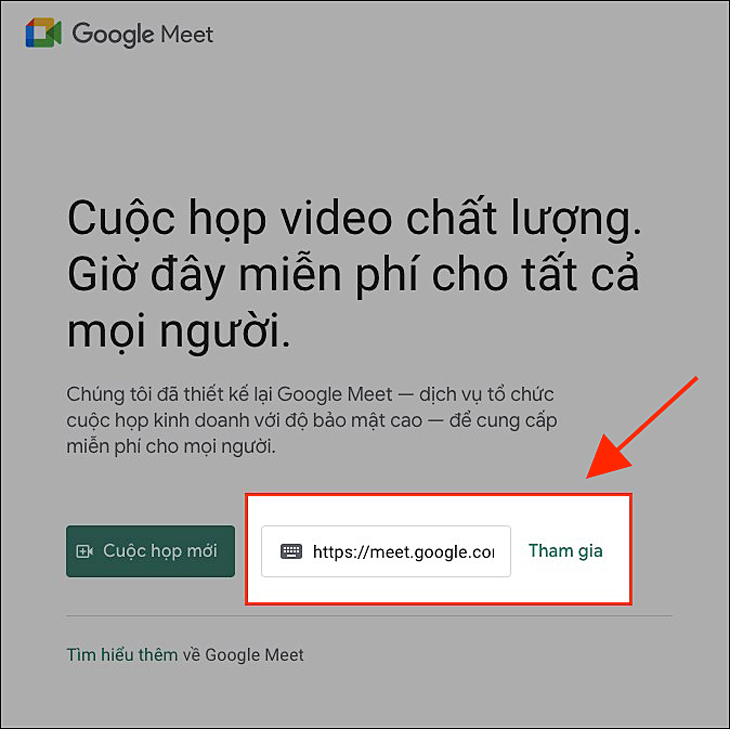 Hướng dẫn tham gia phòng họp trên Google Meet