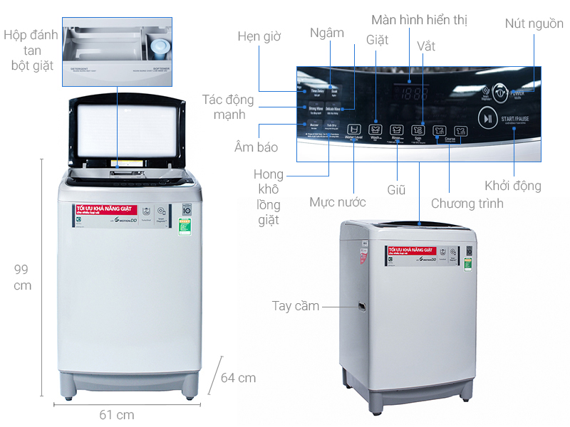 Máy giặt LG 10Kg T2310DSAM