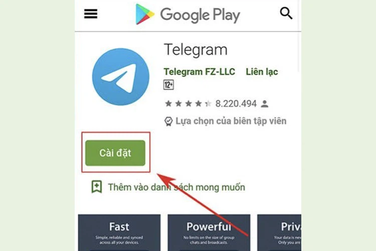 Tải Telegram trên điện thoại Android