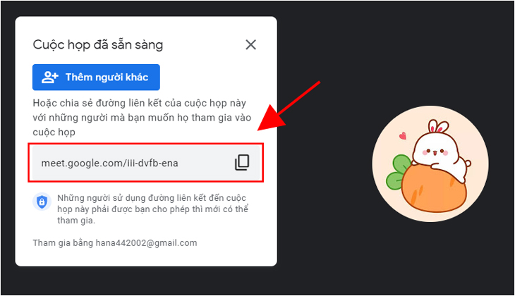 Thêm thành viên vào lớp học, họp online trên Google Meet