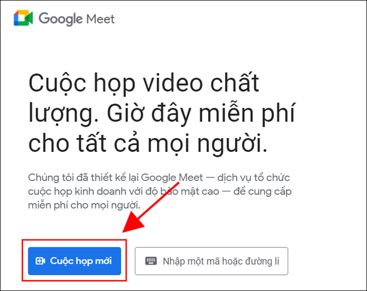 đặt lịch và tạo lớp học, họp online trên Google Meet