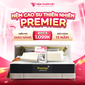 Nệm Cao Su Thiên Nhiên Thuần Việt Premier - Cải tiến cấu trúc Dome nâng đỡ vững chãi & đàn hồi gấp đôi (X2)
