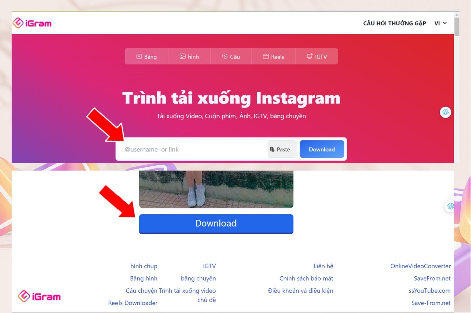 Tải Ảnh Trên Instagram Bằng iGram