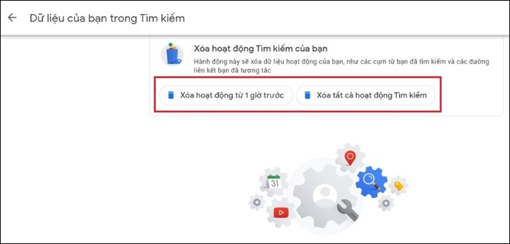 Xóa Hoạt Động Trên Google Account