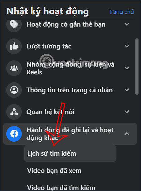 Xóa Lịch Sử Tìm Kiếm Trên Facebook PC