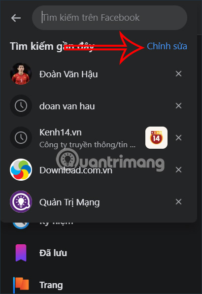 Xóa Lịch Sử Tìm Kiếm Trên Facebook Từ PC