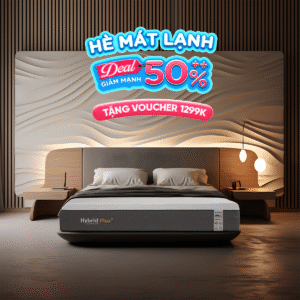 Nệm Foam Latex Thuần Việt Hybrid Plus - Nâng tầm giấc ngủ với công nghệ 5IN1, nâng đỡ từng vùng chuyên sâu