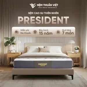 Nệm cao su thiên nhiên Thuần Việt President – Chuyên gia làm mát, điều hòa giấc ngủ